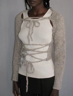 Paloma Wool no 1403 / Albita -The Mode Nith Sales Store albita warm soft adjustable cardigan taupe 05 dfc68dbe 6ca8 4e07 a69d 015a9be21c5b