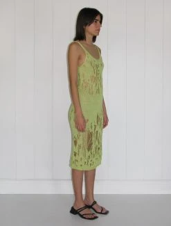 The Mode Nith Sales Store -The Mode Nith Sales Store atals disheveled knitted midi dress lime 0330