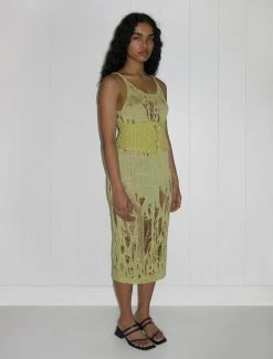 Paloma Wool no 1160 / Atals -The Mode Nith Sales Store atals disheveled knitted midi dress lime 1540