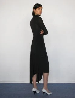 Paloma Wool no 1393 / Celadom -The Mode Nith Sales Store celadom high neck long sleeved asymmetric dress black 8