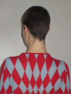 Paloma Wool no 1057 / Comedia -The Mode Nith Sales Store comedia funnel neck top psychedelic intarsia red 02