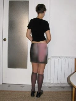 Paloma Wool no 1312 / Cow Morchis -The Mode Nith Sales Store cow morchis double layer mini skirt overlock hem details taupe 01