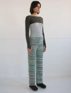 Paloma Wool no 952 / Fabia -The Mode Nith Sales Store fabia fitted multicolor ribbed pants green 03