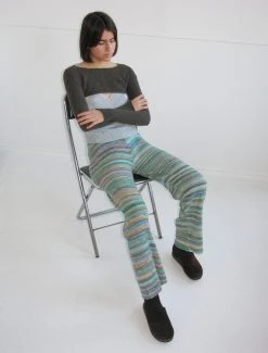 Paloma Wool no 952 / Fabia -The Mode Nith Sales Store fabia fitted multicolor ribbed pants green 04