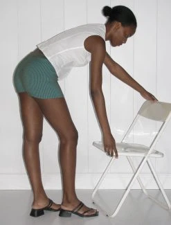 Paloma Wool no 1157 / Gaetana -The Mode Nith Sales Store gaetana high waist fitted rib shorts green 4