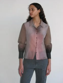 Paloma Wool no 1319 / Hortensia -The Mode Nith Sales Store hortensia loose fit puffy sleeved shirt blur print taupe 03 2451ca23 f42e 4f7c 934f dd2dcb901404