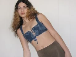 Paloma Wool no 1128 / Icey -The Mode Nith Sales Store icey denim corset top adjustable lacing 02