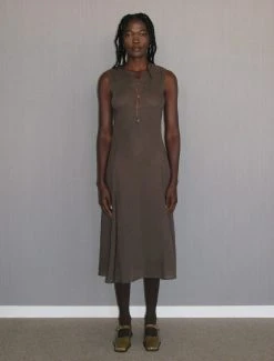 Paloma Wool no 1320 / Jellyfish II -The Mode Nith Sales Store jellyfish ii flared slightly sheer dress brown 01 56a77395 c399 47b5 b46d 86c5b412a033