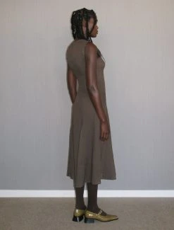 Paloma Wool no 1320 / Jellyfish II -The Mode Nith Sales Store jellyfish ii flared slightly sheer dress brown 04 7b4d0d9d 467a 4e45 b569 2e0033ec6bf1