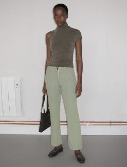 Paloma Wool no 1156 / Lina Bo -The Mode Nith Sales Store linabo ribbed organic cotton pants lightgreen 1