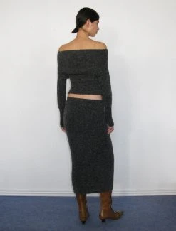 Paloma Wool no 1398 / Martini -The Mode Nith Sales Store martini fitted long tube skirt slightly fuzzy grey 1