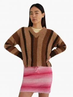 Paloma Wool no 1019 / Miércoles -The Mode Nith Sales Store miercoles undyed natural alpaca wool striped sweater natural 01