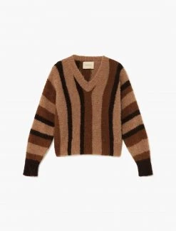 Paloma Wool no 1019 / Miércoles -The Mode Nith Sales Store miercoles undyed natural alpaca wool striped sweater natural 04