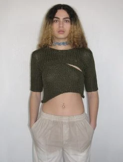 Paloma Wool no 1149 / Moneo -The Mode Nith Sales Store moneo thickly knitted asymmetric shoulder top green 0196