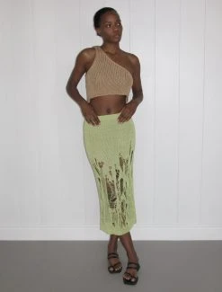 Paloma Wool no 1149 / Moneo -The Mode Nith Sales Store moneo thickly knitted asymmetric shoulder top sand 0002