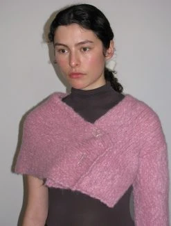 Paloma Wool no 1402 / 89 -The Mode Nith Sales Store morgui soft warm asymmetric neck knitted piece pink 03 b479e578 ad69 4aab 97c9 26765aefa569
