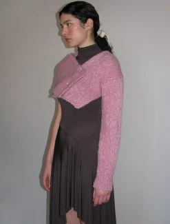 Paloma Wool no 1410 / Morgui -The Mode Nith Sales Store morgui soft warm asymmetric neck knitted piece pink 04 8c071dd5 e886 4e6a 9071 cc933f65fd08