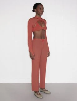 Paloma Wool no 1153 / Norman -The Mode Nith Sales Store norman double color knitted sleeve top salmon 1