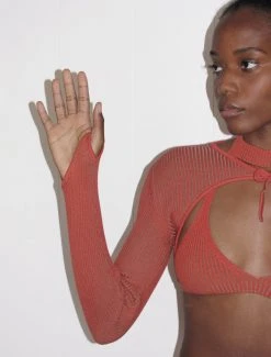 Paloma Wool no 1153 / Norman -The Mode Nith Sales Store norman double color knitted sleeve top salmon 5