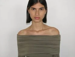 Paloma Wool no 1382 / Picara -The Mode Nith Sales Store picara draped long sleeved top khaki 3