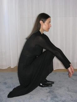 Paloma Wool no 1393 / Celadom -The Mode Nith Sales Store ret celadom high neck long sleeved asymmetric dress black 6