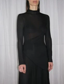 Paloma Wool no 1393 / Celadom -The Mode Nith Sales Store retceladom high neck long sleeved asymmetric dress black 5