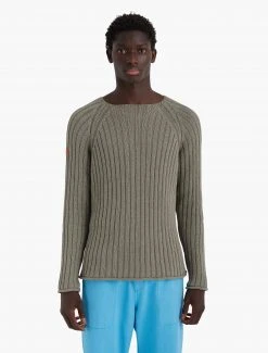 Paloma Wool no 939 / Shiitake -The Mode Nith Sales Store shiitake ribbed sweater irregular bottom detail 02