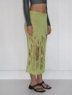 Paloma Wool no 1162 / Silas -The Mode Nith Sales Store silas disheveled knitted midi skirt lime 0279