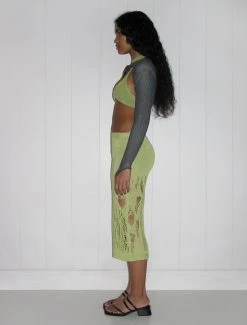 Paloma Wool no 1162 / Silas -The Mode Nith Sales Store silas disheveled knitted midi skirt lime 1601