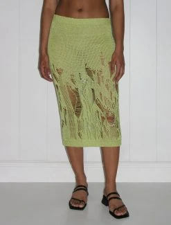 Paloma Wool no 1162 / Silas -The Mode Nith Sales Store silas disheveled knitted midi skirt lime 1604