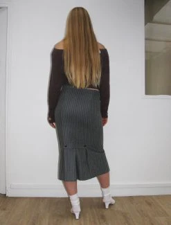 Paloma Wool no 1413 / Turbulence -The Mode Nith Sales Store turbulence fitted midi skirt opening flare grey 3