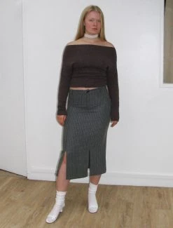 Paloma Wool no 1413 / Turbulence -The Mode Nith Sales Store turbulence fitted midi skirt opening flare grey 5