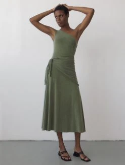 Paloma Wool no 1282 / Willow -The Mode Nith Sales Store willow soft supple asymmetric cupro dress green 7476